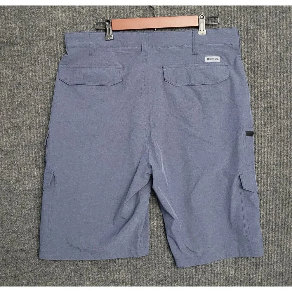 Iron Co Mens Set of 2 Cargo Shorts Utility Pockets Outdoor Casual Black Blue 36
